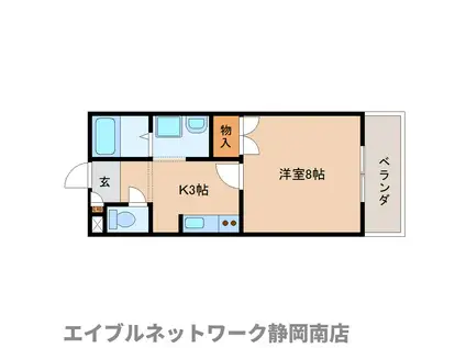 クレシェンド中屋敷(1K/1階)の間取り写真