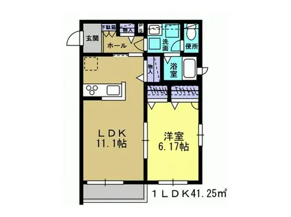 チェリーテラス武蔵新城(1LDK/3階)の間取り写真