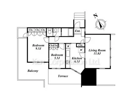 K・T HOUSE 上野毛(2LDK/1階)の間取り写真
