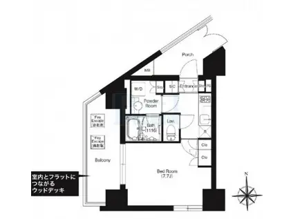 HF正光寺赤羽レジデンスII(1K/2階)の間取り写真