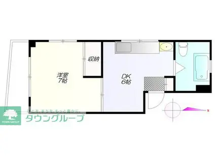 井上ビル(1DK/4階)の間取り写真