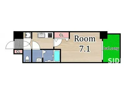 セレニテ京橋クレア(1K/12階)の間取り写真