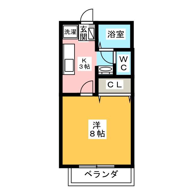 サングレイスC(1K/2階)の間取り写真