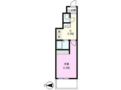 VILLA LIBERO(1K/1階)の間取り写真