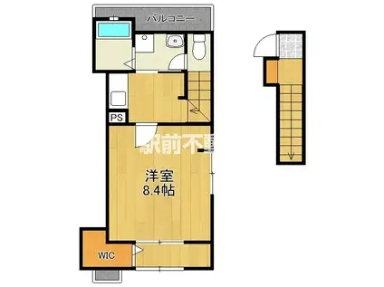 デュルセ大財(1K/2階)の間取り写真