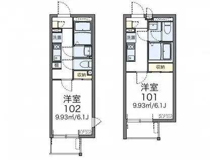 レオネクストNAGOMI(1K/2階)の間取り写真