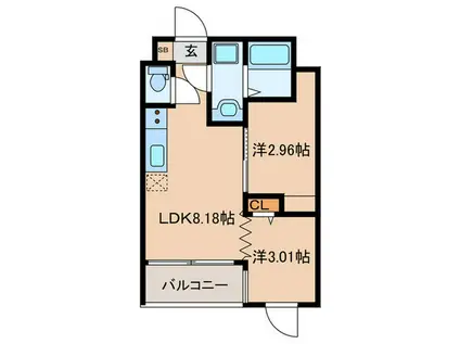 THE GRANDWIN(2LDK/3階)の間取り写真