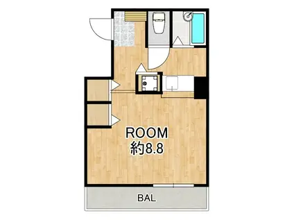 SUNVALLEY南草津(1K/3階)の間取り写真
