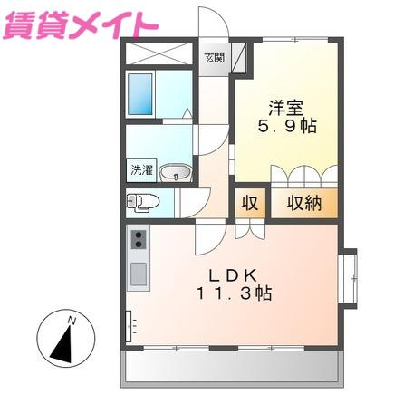 メゾン・ド・アンジュB(1LDK/1階)の間取り写真