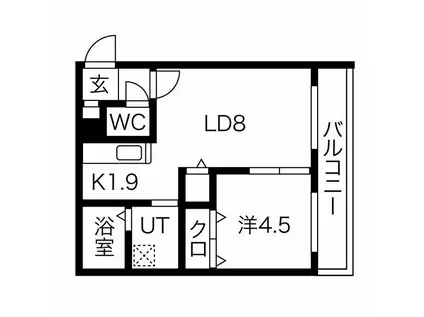 ミオンズ清田(1LDK/2階)の間取り写真