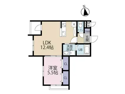 ラ・コルダ中井(1LDK/2階)の間取り写真