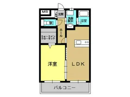 MAISON DE PERLE(1LDK/1階)の間取り写真