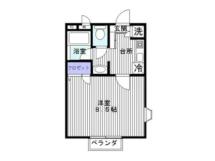 リブェール・アビテI(1K/1階)の間取り写真