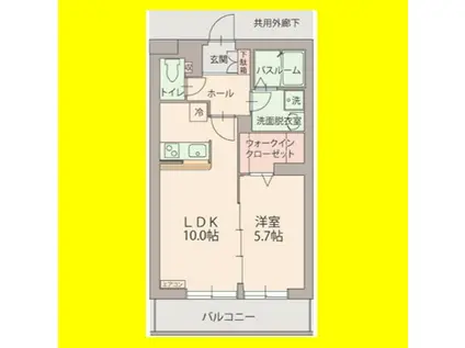 グローバルヒルズ(1LDK/1階)の間取り写真