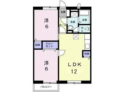 ニューエルディム 翔III(2LDK/2階)の間取り写真