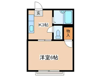 サリジェ(1K/2階)の間取り写真