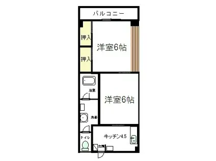 スポートピア緑(2DK/2階)の間取り写真