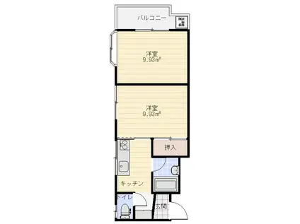 藤川ハイツ(2DK/2階)の間取り写真