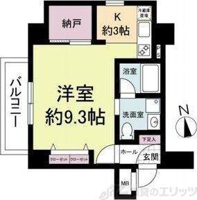 WILLDO南森町(ワンルーム/5階)の間取り写真