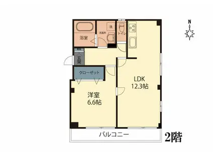M・TフラットII(1LDK/2階)の間取り写真