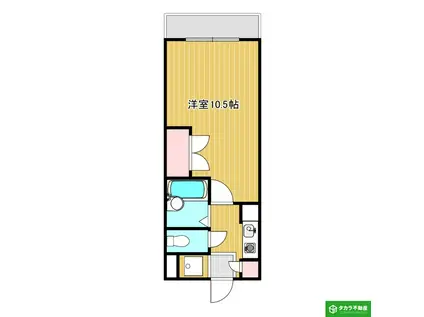 アクアステージ大在(1K/4階)の間取り写真