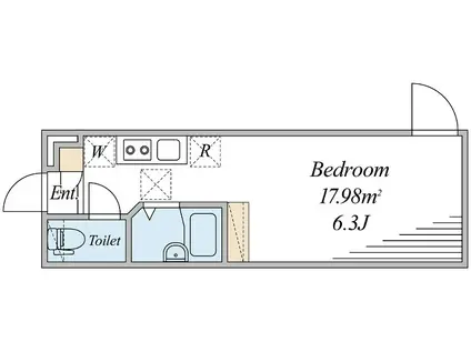 風と翠のIL NIDO(ワンルーム/1階)の間取り写真