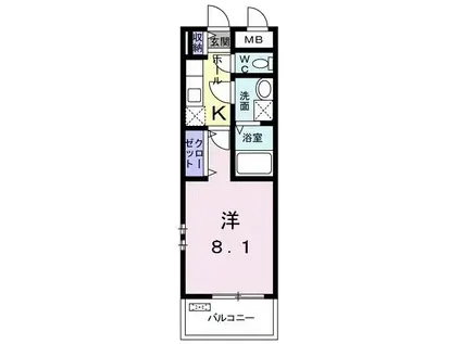 サンリット12(1K/3階)の間取り写真