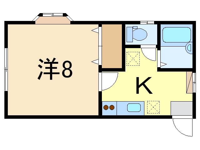 エミグラント(1K/2階)の間取り写真