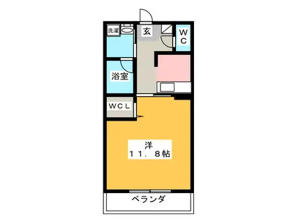 LEON II(1K/3階)の間取り写真