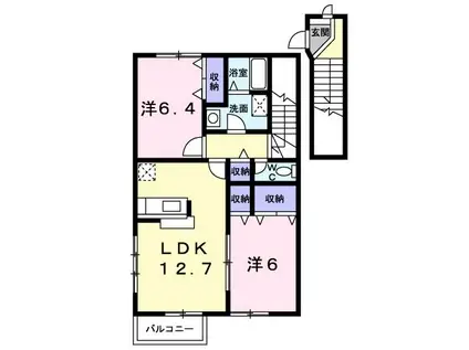 セレノ住友A(2LDK/2階)の間取り写真