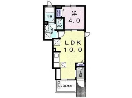 オリエンタル レジデンス II(1LDK/1階)の間取り写真