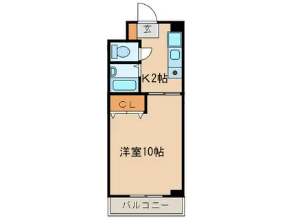 サンドエル(1K/3階)の間取り写真