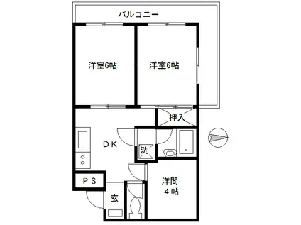 サンブランチマンション(3DK/2階)の間取り写真