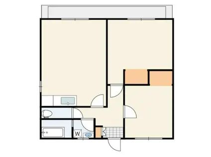 コーポ朽木(2LDK/1階)の間取り写真