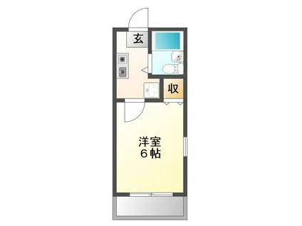 H・Sハイツ(1K/2階)の間取り写真