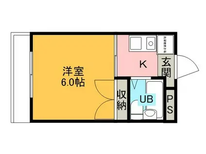 ミラドール津島(1K/1階)の間取り写真