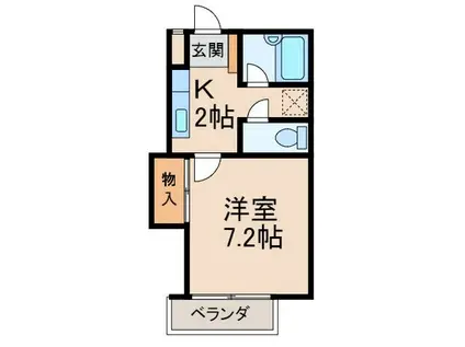 グリーンプラザ(1K/2階)の間取り写真