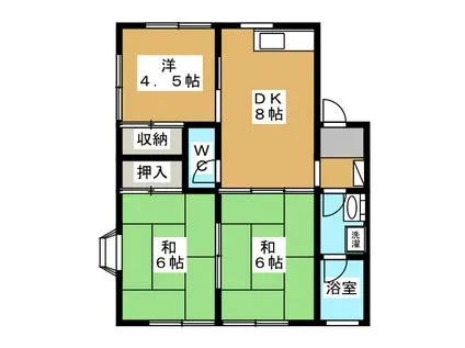 コーポKIKU B棟(3DK/2階)の間取り写真