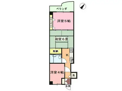 ロワジール伊豆一碧 壱番館(3K/2階)の間取り写真