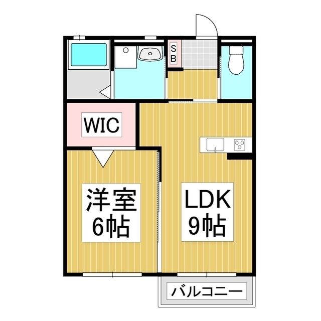 ドエル村井町南A棟(1LDK/1階)の間取り写真