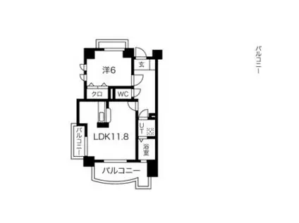 アンソレイエ勝川(1LDK/2階)の間取り写真