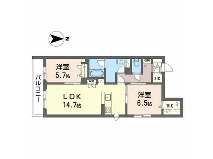 シャーメゾン レアレア アロハ(2LDK/3階)の間取り写真