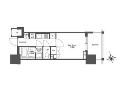 リーブルグラント西新宿ウエスト(1K/11階)の間取り写真
