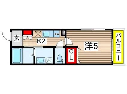 MELDIA東千葉II(1K/3階)の間取り写真