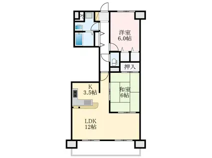 エバーランドシティ新泉北8番館(2LDK/3階)の間取り写真