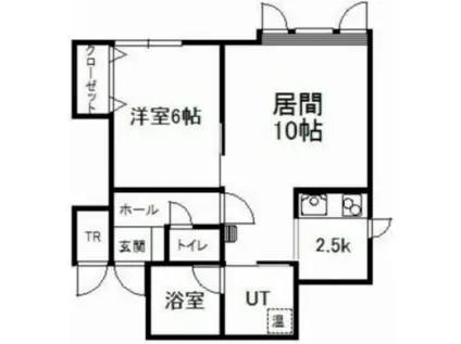 ファーストスター富良野(1LDK/2階)の間取り写真