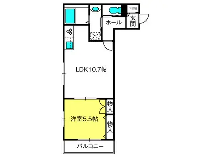 フェリーチェ・1(1LDK/1階)の間取り写真