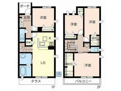 シャーメゾン緑丘II(4LDK/1階)の間取り写真