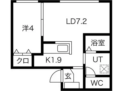 アレイズ元町(1LDK/2階)の間取り写真