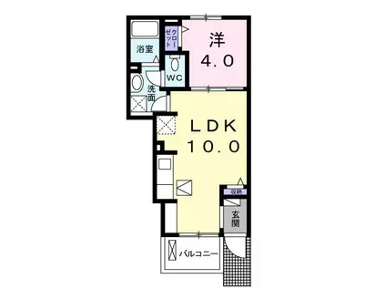 ラ メール 隅の浜(1LDK/1階)の間取り写真